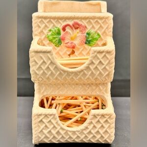 Vintage 1950s Ivory Ceramic Match Wall Holder -- MADE IN JAPAN